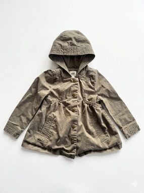H&M Kids Hooded Cotton Jacket in Khaki